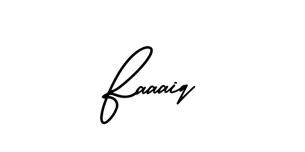 Use a signature maker to create a handwritten signature online. With this signature software, you can design (AmerikaSignatureDemo-Regular) your own signature for name Faaaiq. Faaaiq signature style 3 images and pictures png