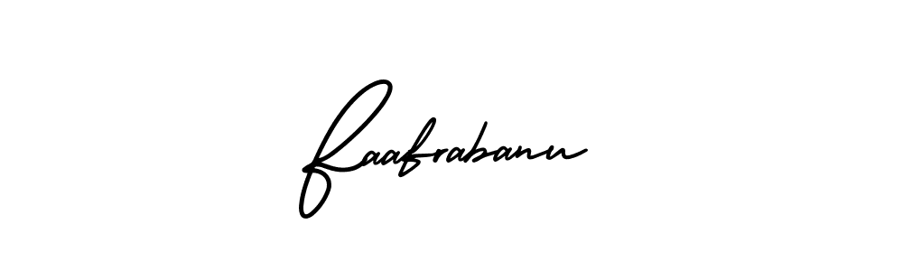 The best way (AmerikaSignatureDemo-Regular) to make a short signature is to pick only two or three words in your name. The name Faafrabanu include a total of six letters. For converting this name. Faafrabanu signature style 3 images and pictures png