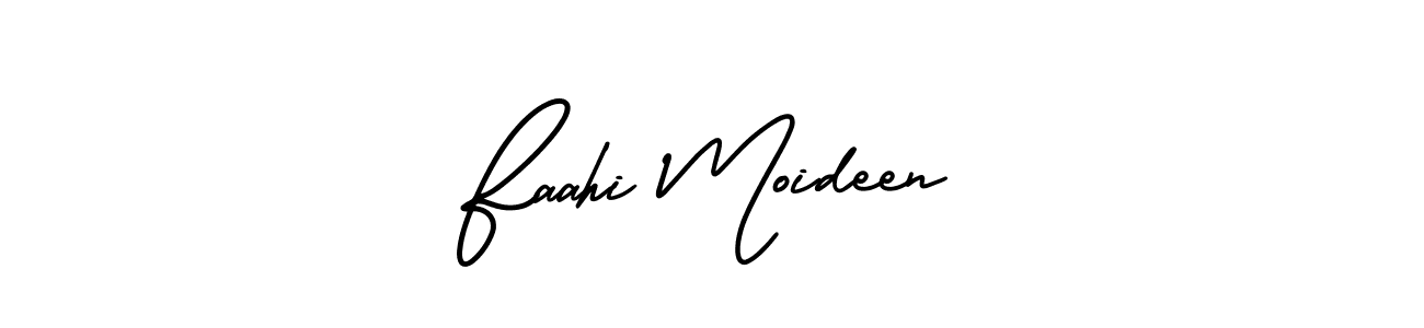 if you are searching for the best signature style for your name Faahi Moideen. so please give up your signature search. here we have designed multiple signature styles  using AmerikaSignatureDemo-Regular. Faahi Moideen signature style 3 images and pictures png