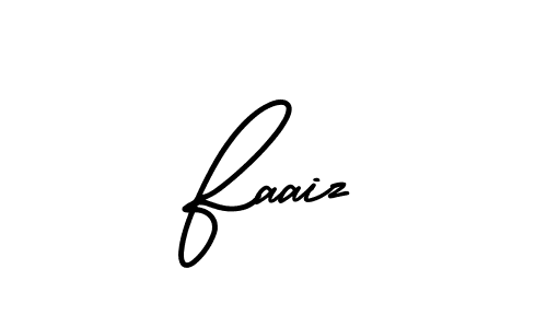 The best way (AmerikaSignatureDemo-Regular) to make a short signature is to pick only two or three words in your name. The name Faaiz include a total of six letters. For converting this name. Faaiz signature style 3 images and pictures png