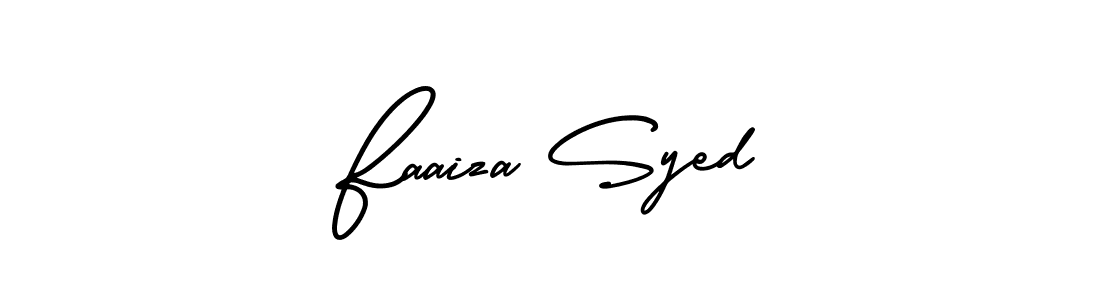 AmerikaSignatureDemo-Regular is a professional signature style that is perfect for those who want to add a touch of class to their signature. It is also a great choice for those who want to make their signature more unique. Get Faaiza Syed name to fancy signature for free. Faaiza Syed signature style 3 images and pictures png