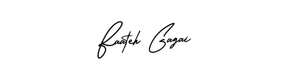 Faateh Gagai stylish signature style. Best Handwritten Sign (AmerikaSignatureDemo-Regular) for my name. Handwritten Signature Collection Ideas for my name Faateh Gagai. Faateh Gagai signature style 3 images and pictures png