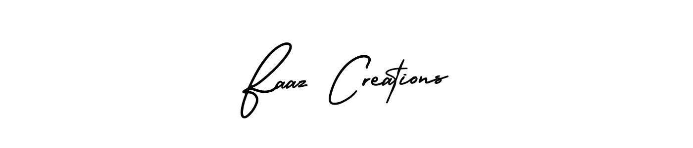 if you are searching for the best signature style for your name Faaz Creations. so please give up your signature search. here we have designed multiple signature styles  using AmerikaSignatureDemo-Regular. Faaz Creations signature style 3 images and pictures png