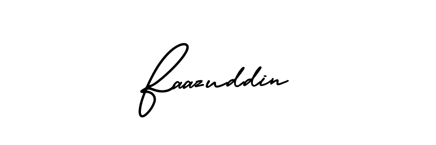 It looks lik you need a new signature style for name Faazuddin. Design unique handwritten (AmerikaSignatureDemo-Regular) signature with our free signature maker in just a few clicks. Faazuddin signature style 3 images and pictures png