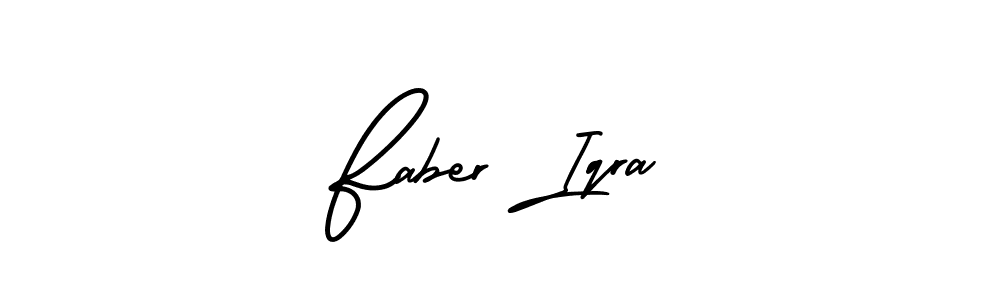 Similarly AmerikaSignatureDemo-Regular is the best handwritten signature design. Signature creator online .You can use it as an online autograph creator for name Faber Iqra. Faber Iqra signature style 3 images and pictures png