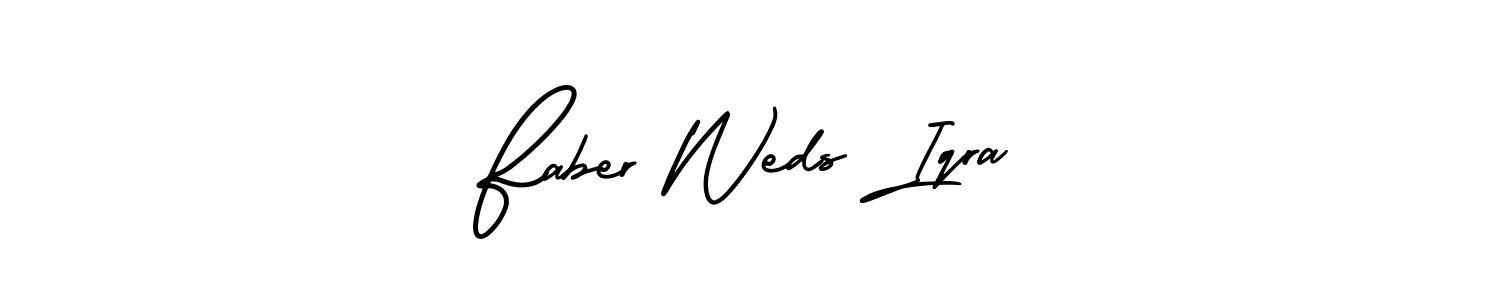 Also we have Faber Weds Iqra name is the best signature style. Create professional handwritten signature collection using AmerikaSignatureDemo-Regular autograph style. Faber Weds Iqra signature style 3 images and pictures png
