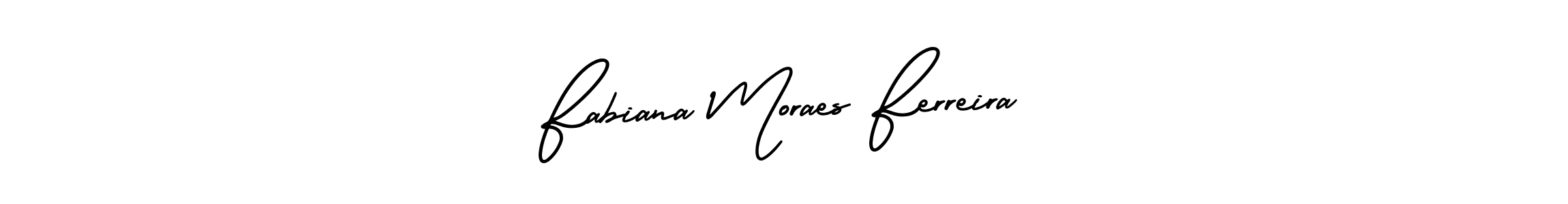 This is the best signature style for the Fabiana Moraes Ferreira name. Also you like these signature font (AmerikaSignatureDemo-Regular). Mix name signature. Fabiana Moraes Ferreira signature style 3 images and pictures png