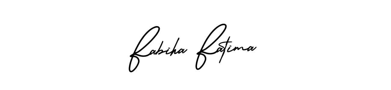 Make a beautiful signature design for name Fabiha Fatima. With this signature (AmerikaSignatureDemo-Regular) style, you can create a handwritten signature for free. Fabiha Fatima signature style 3 images and pictures png