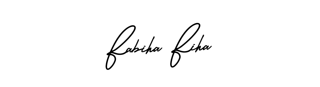 Fabiha Fiha stylish signature style. Best Handwritten Sign (AmerikaSignatureDemo-Regular) for my name. Handwritten Signature Collection Ideas for my name Fabiha Fiha. Fabiha Fiha signature style 3 images and pictures png