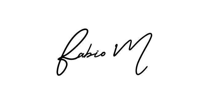 Also You can easily find your signature by using the search form. We will create Fabio M name handwritten signature images for you free of cost using AmerikaSignatureDemo-Regular sign style. Fabio M signature style 3 images and pictures png