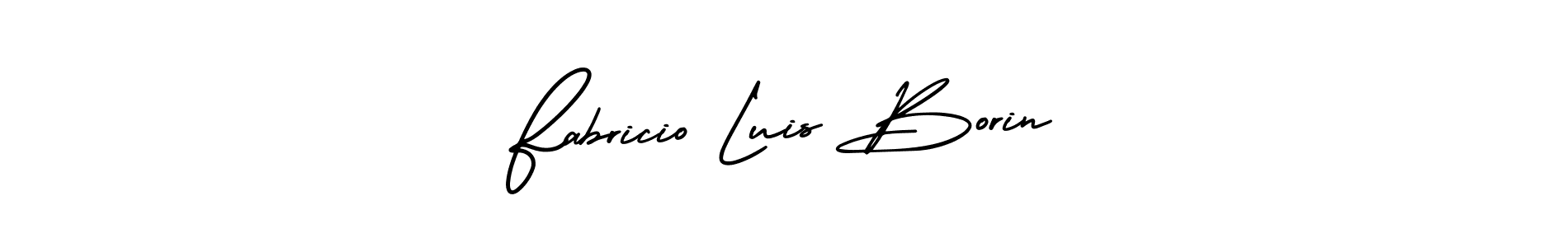 The best way (AmerikaSignatureDemo-Regular) to make a short signature is to pick only two or three words in your name. The name Fabricio Luis Borin include a total of six letters. For converting this name. Fabricio Luis Borin signature style 3 images and pictures png