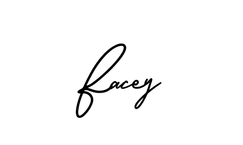 The best way (AmerikaSignatureDemo-Regular) to make a short signature is to pick only two or three words in your name. The name Facey include a total of six letters. For converting this name. Facey signature style 3 images and pictures png