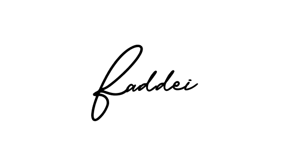 You should practise on your own different ways (AmerikaSignatureDemo-Regular) to write your name (Faddei) in signature. don't let someone else do it for you. Faddei signature style 3 images and pictures png