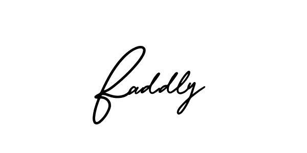 How to make Faddly name signature. Use AmerikaSignatureDemo-Regular style for creating short signs online. This is the latest handwritten sign. Faddly signature style 3 images and pictures png