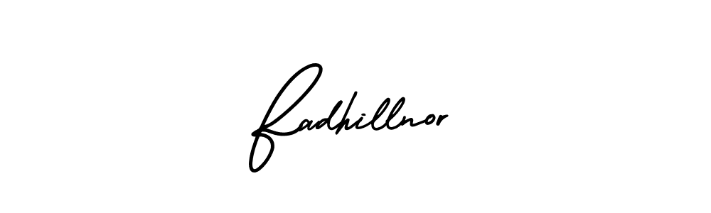 The best way (AmerikaSignatureDemo-Regular) to make a short signature is to pick only two or three words in your name. The name Fadhillnor include a total of six letters. For converting this name. Fadhillnor signature style 3 images and pictures png