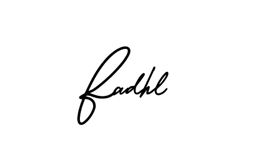 Design your own signature with our free online signature maker. With this signature software, you can create a handwritten (AmerikaSignatureDemo-Regular) signature for name Fadhl. Fadhl signature style 3 images and pictures png
