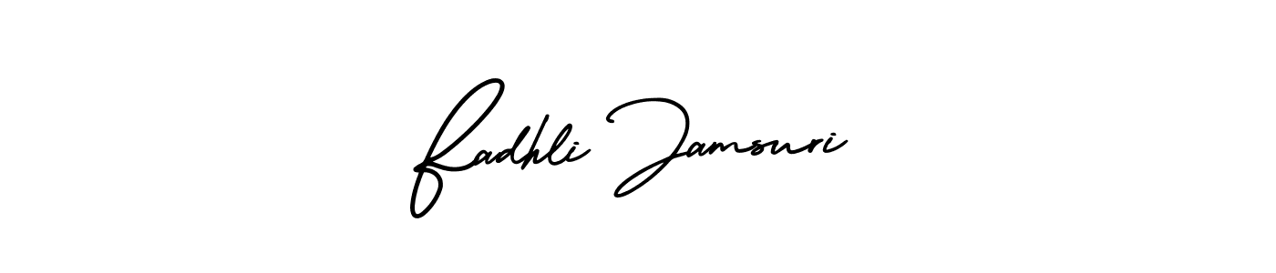 How to make Fadhli Jamsuri name signature. Use AmerikaSignatureDemo-Regular style for creating short signs online. This is the latest handwritten sign. Fadhli Jamsuri signature style 3 images and pictures png