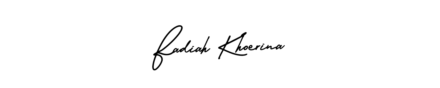 How to make Fadiah Khoerina signature? AmerikaSignatureDemo-Regular is a professional autograph style. Create handwritten signature for Fadiah Khoerina name. Fadiah Khoerina signature style 3 images and pictures png