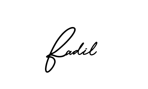 It looks lik you need a new signature style for name Fadil. Design unique handwritten (AmerikaSignatureDemo-Regular) signature with our free signature maker in just a few clicks. Fadil signature style 3 images and pictures png
