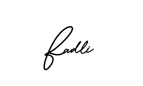 Similarly AmerikaSignatureDemo-Regular is the best handwritten signature design. Signature creator online .You can use it as an online autograph creator for name Fadli. Fadli signature style 3 images and pictures png