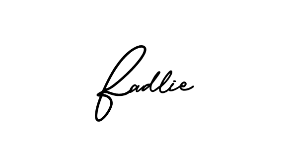 This is the best signature style for the Fadlie name. Also you like these signature font (AmerikaSignatureDemo-Regular). Mix name signature. Fadlie signature style 3 images and pictures png