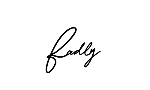 Fadly stylish signature style. Best Handwritten Sign (AmerikaSignatureDemo-Regular) for my name. Handwritten Signature Collection Ideas for my name Fadly. Fadly signature style 3 images and pictures png