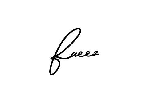 You should practise on your own different ways (AmerikaSignatureDemo-Regular) to write your name (Faeez) in signature. don't let someone else do it for you. Faeez signature style 3 images and pictures png