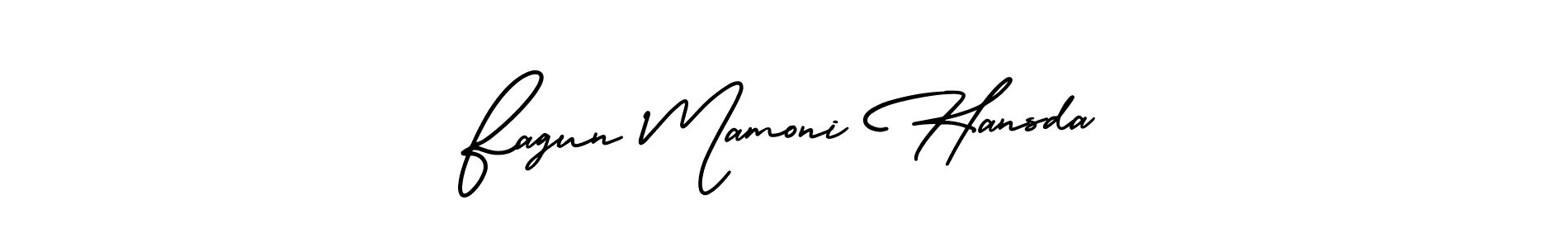 You can use this online signature creator to create a handwritten signature for the name Fagun Mamoni Hansda. This is the best online autograph maker. Fagun Mamoni Hansda signature style 3 images and pictures png