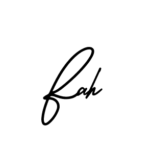 The best way (AmerikaSignatureDemo-Regular) to make a short signature is to pick only two or three words in your name. The name Fah include a total of six letters. For converting this name. Fah signature style 3 images and pictures png