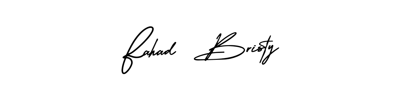 AmerikaSignatureDemo-Regular is a professional signature style that is perfect for those who want to add a touch of class to their signature. It is also a great choice for those who want to make their signature more unique. Get Fahad  Bristy name to fancy signature for free. Fahad  Bristy signature style 3 images and pictures png