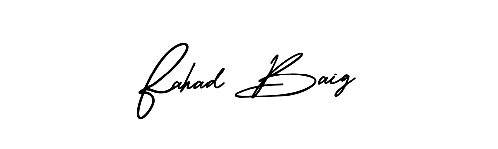 How to make Fahad Baig signature? AmerikaSignatureDemo-Regular is a professional autograph style. Create handwritten signature for Fahad Baig name. Fahad Baig signature style 3 images and pictures png