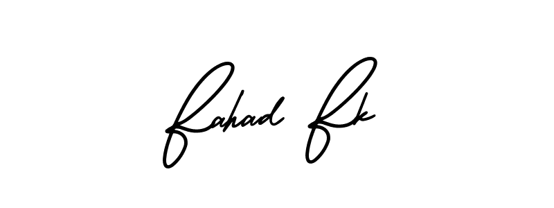 Use a signature maker to create a handwritten signature online. With this signature software, you can design (AmerikaSignatureDemo-Regular) your own signature for name Fahad Fk. Fahad Fk signature style 3 images and pictures png