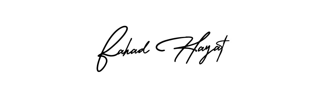 You should practise on your own different ways (AmerikaSignatureDemo-Regular) to write your name (Fahad Hayat) in signature. don't let someone else do it for you. Fahad Hayat signature style 3 images and pictures png