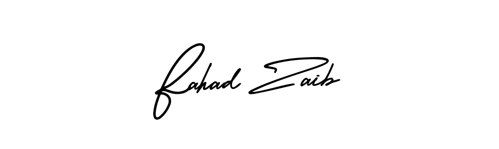 Make a beautiful signature design for name Fahad Zaib. With this signature (AmerikaSignatureDemo-Regular) style, you can create a handwritten signature for free. Fahad Zaib signature style 3 images and pictures png