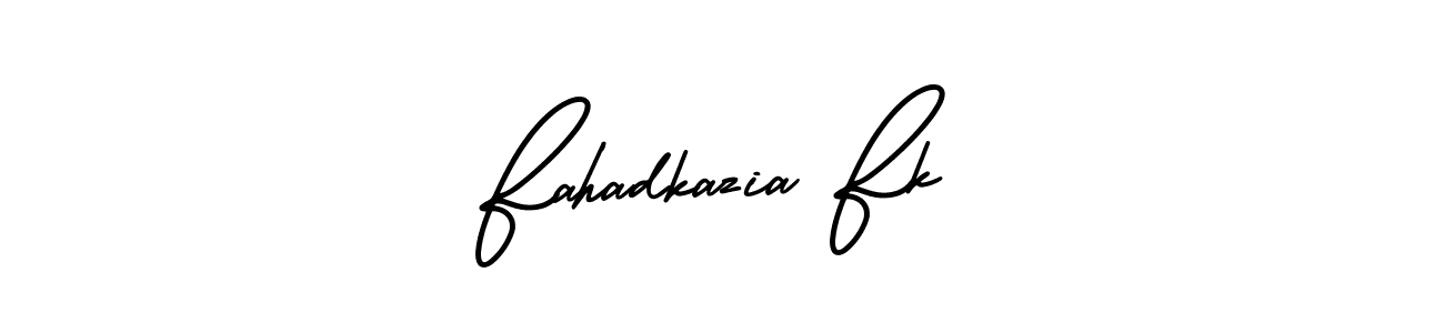 It looks lik you need a new signature style for name Fahadkazia Fk. Design unique handwritten (AmerikaSignatureDemo-Regular) signature with our free signature maker in just a few clicks. Fahadkazia Fk signature style 3 images and pictures png