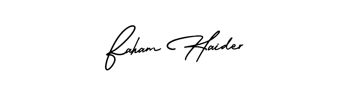 Use a signature maker to create a handwritten signature online. With this signature software, you can design (AmerikaSignatureDemo-Regular) your own signature for name Faham Haider. Faham Haider signature style 3 images and pictures png