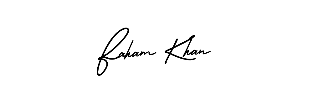 Also we have Faham Khan name is the best signature style. Create professional handwritten signature collection using AmerikaSignatureDemo-Regular autograph style. Faham Khan signature style 3 images and pictures png