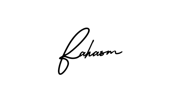 Fahasm stylish signature style. Best Handwritten Sign (AmerikaSignatureDemo-Regular) for my name. Handwritten Signature Collection Ideas for my name Fahasm. Fahasm signature style 3 images and pictures png