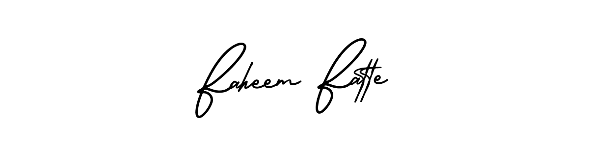 Design your own signature with our free online signature maker. With this signature software, you can create a handwritten (AmerikaSignatureDemo-Regular) signature for name Faheem Fatte. Faheem Fatte signature style 3 images and pictures png