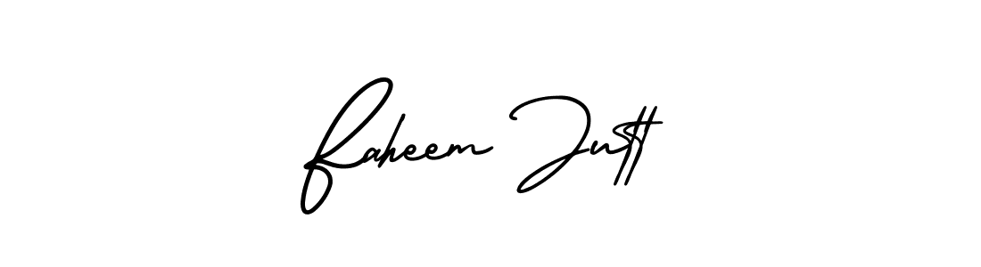 This is the best signature style for the Faheem Jutt name. Also you like these signature font (AmerikaSignatureDemo-Regular). Mix name signature. Faheem Jutt signature style 3 images and pictures png