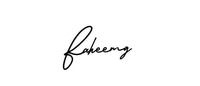 AmerikaSignatureDemo-Regular is a professional signature style that is perfect for those who want to add a touch of class to their signature. It is also a great choice for those who want to make their signature more unique. Get Faheemg name to fancy signature for free. Faheemg signature style 3 images and pictures png