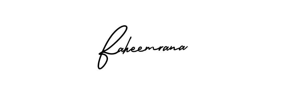 Make a beautiful signature design for name Faheemrana. With this signature (AmerikaSignatureDemo-Regular) style, you can create a handwritten signature for free. Faheemrana signature style 3 images and pictures png