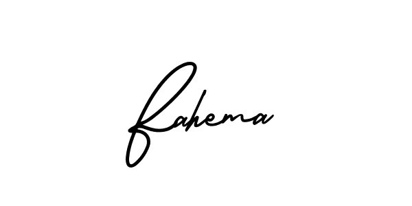 Make a beautiful signature design for name Fahema. With this signature (AmerikaSignatureDemo-Regular) style, you can create a handwritten signature for free. Fahema signature style 3 images and pictures png