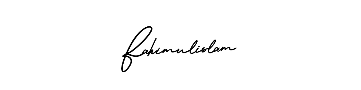 How to make Fahimulislam name signature. Use AmerikaSignatureDemo-Regular style for creating short signs online. This is the latest handwritten sign. Fahimulislam signature style 3 images and pictures png