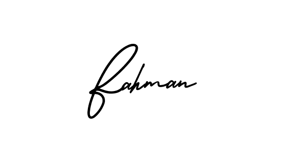 Fahman stylish signature style. Best Handwritten Sign (AmerikaSignatureDemo-Regular) for my name. Handwritten Signature Collection Ideas for my name Fahman. Fahman signature style 3 images and pictures png