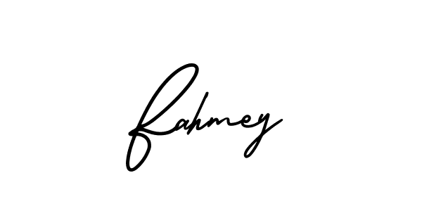 You should practise on your own different ways (AmerikaSignatureDemo-Regular) to write your name (Fahmey) in signature. don't let someone else do it for you. Fahmey signature style 3 images and pictures png