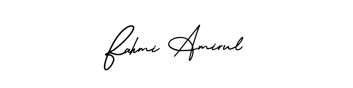 Make a short Fahmi Amirul signature style. Manage your documents anywhere anytime using AmerikaSignatureDemo-Regular. Create and add eSignatures, submit forms, share and send files easily. Fahmi Amirul signature style 3 images and pictures png