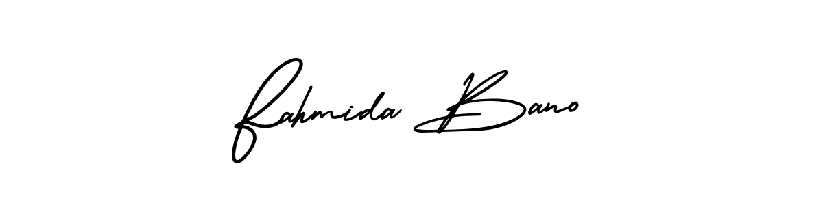 Use a signature maker to create a handwritten signature online. With this signature software, you can design (AmerikaSignatureDemo-Regular) your own signature for name Fahmida Bano. Fahmida Bano signature style 3 images and pictures png