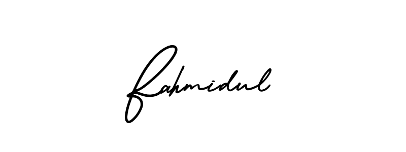 Use a signature maker to create a handwritten signature online. With this signature software, you can design (AmerikaSignatureDemo-Regular) your own signature for name Fahmidul. Fahmidul signature style 3 images and pictures png