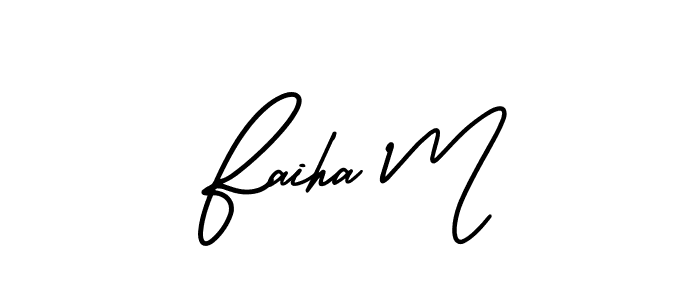 Make a beautiful signature design for name Faiha M. Use this online signature maker to create a handwritten signature for free. Faiha M signature style 3 images and pictures png
